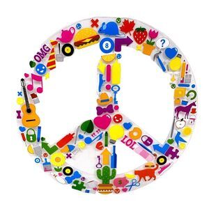 Colorful 6" Peace Sign Sticker